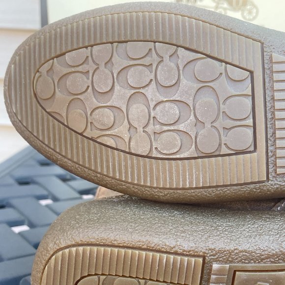 COACH TANESHA SUEDE SHEARLING Women's 7 After Ski Boot Metallic Gold Winter - Picture 10 of 16